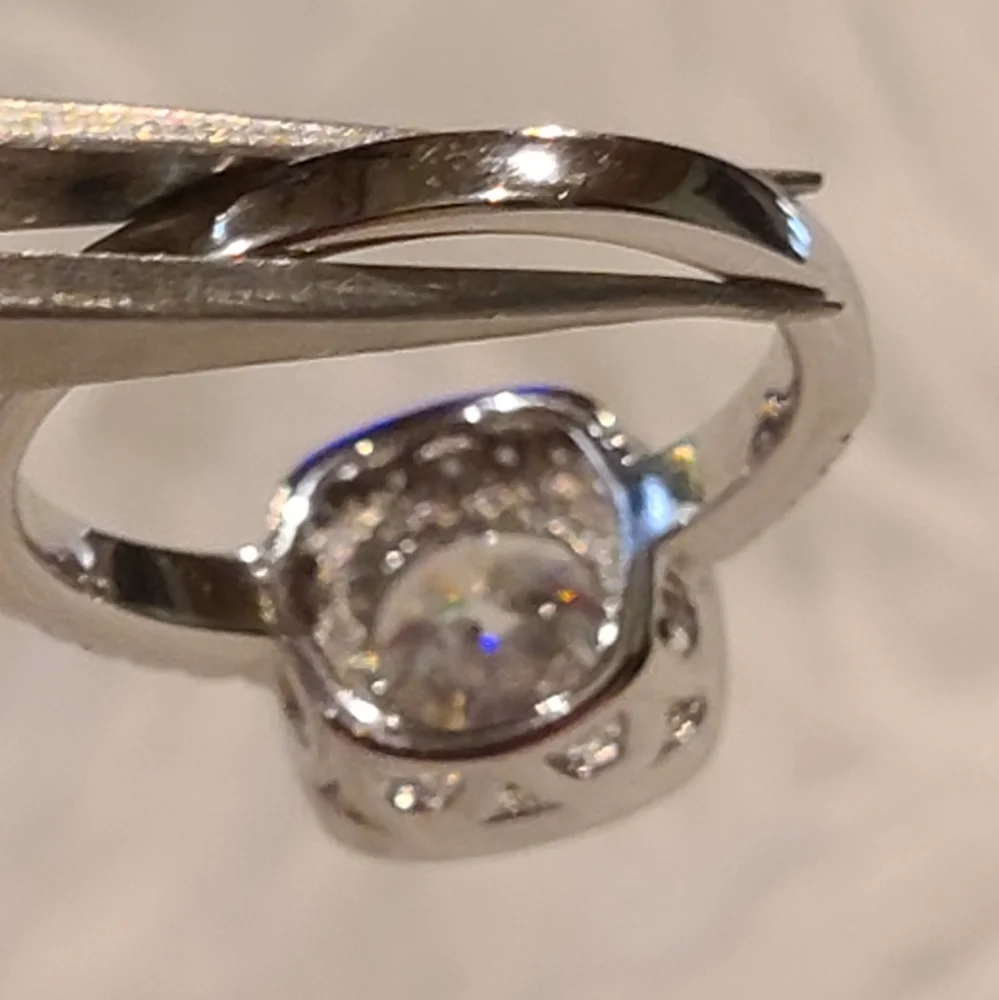 Moissanite 2 Carat Round cut Solitare Halo  Ring